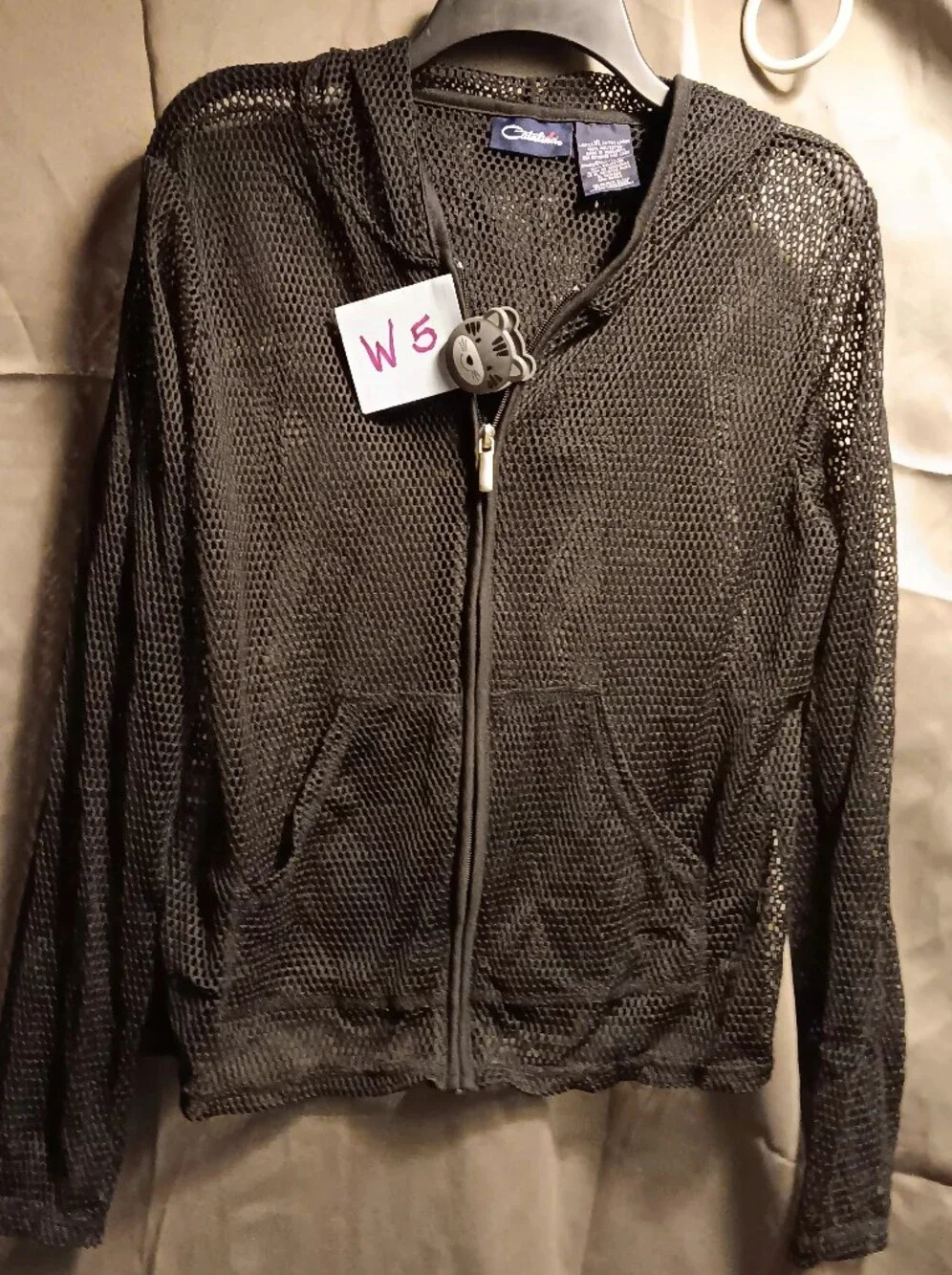 Catalina Black Mesh Zip Swim Coverup Hoodie